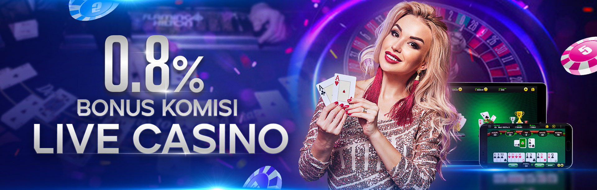 KOMISI 0.8% LIVE CASINO